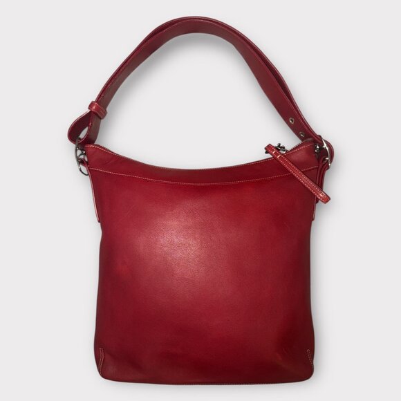 VTG Coach Legacy Slim Gallery Tote 9188 Red Leather Nickel Convertible Bag Y2K - Picture 4 of 8